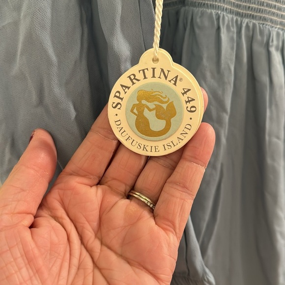 NEW SPARTINA 449 mara smocked dress in oyster factory embroidery size XXL - Picture 4 of 13